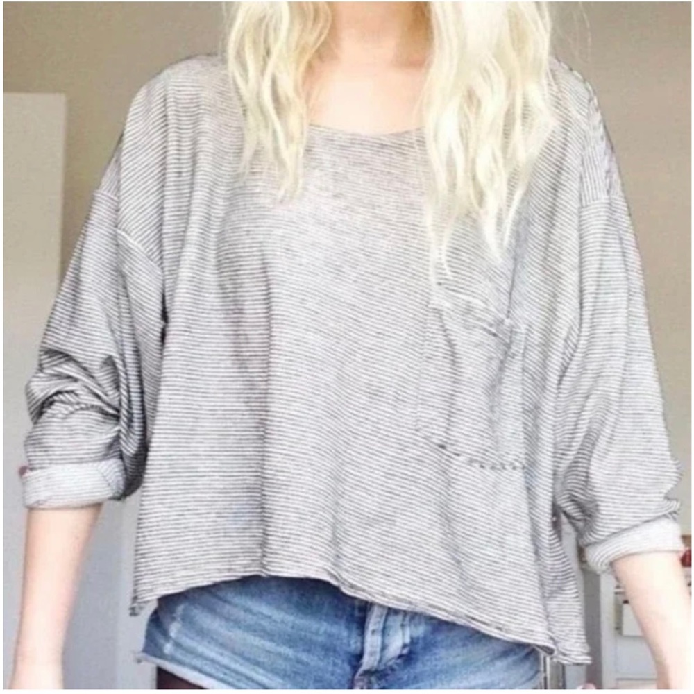 American Apparel Boxy Long-sleeve Crop Top